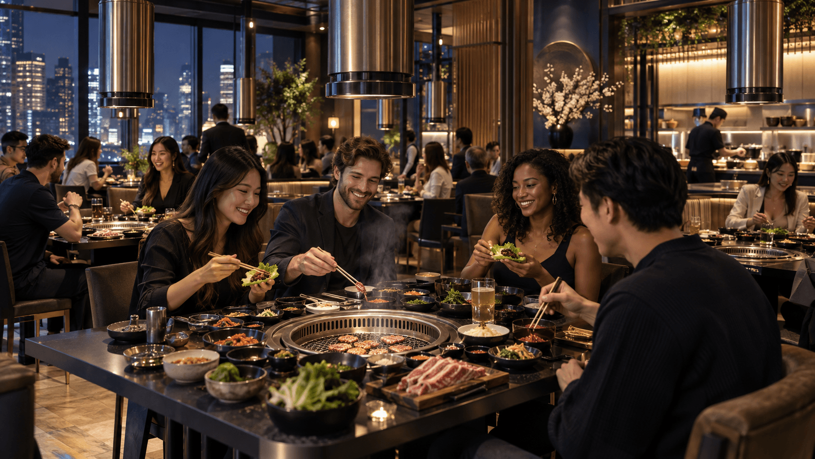 해외 한식당 창업, 미국 영국 현지 고객이 테이블 그릴 반찬 쌈문화를 체험하는 Korean BBQ 한식당